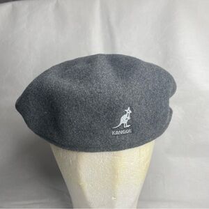 Kangol Flannel 504 100% Wool Mens Size Large Cabby Hat Newsboy Cap Dark Gray